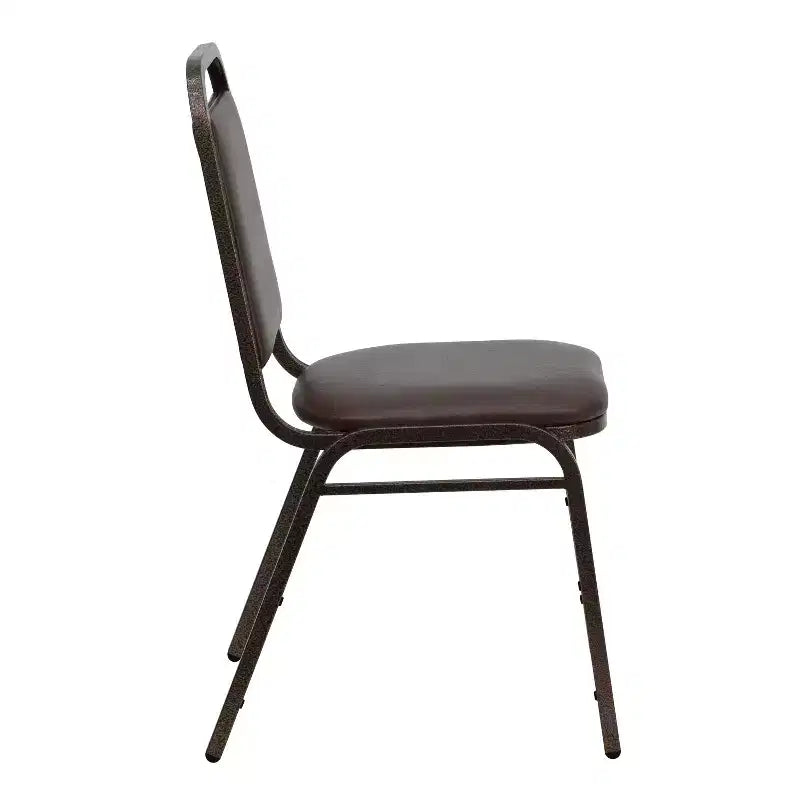 Silla de comedor apilable trasera trapezoidal Emma and Oliver - Asiento de 1.5" de grosor