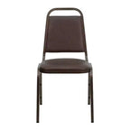 Silla de comedor apilable trasera trapezoidal Emma and Oliver - Asiento de 1.5" de grosor