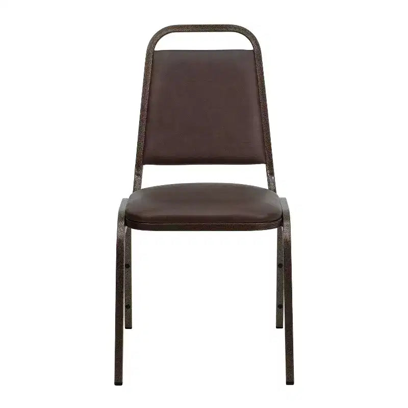 Silla de comedor apilable trasera trapezoidal Emma and Oliver - Asiento de 1.5" de grosor