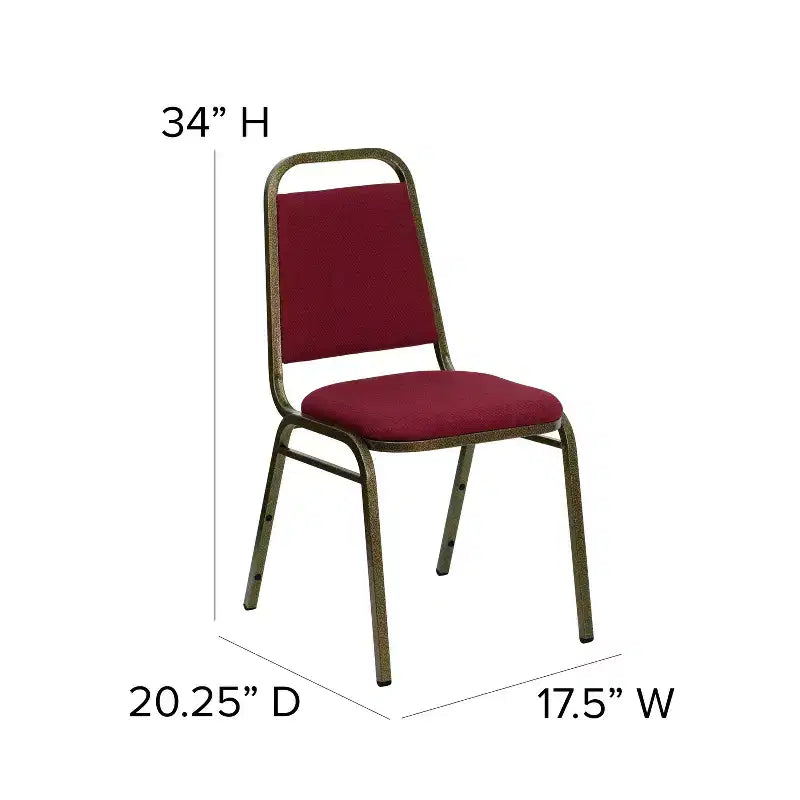 Silla de comedor apilable trasera trapezoidal Emma and Oliver - Asiento de 1.5" de grosor