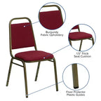 Silla de comedor apilable trasera trapezoidal Emma and Oliver - Asiento de 1.5" de grosor
