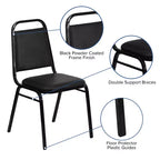 Silla de comedor apilable trasera trapezoidal Emma and Oliver - Asiento de 1.5" de grosor