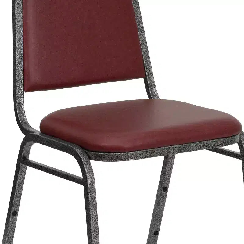 Silla de comedor apilable trasera trapezoidal Emma and Oliver - Asiento de 1.5" de grosor