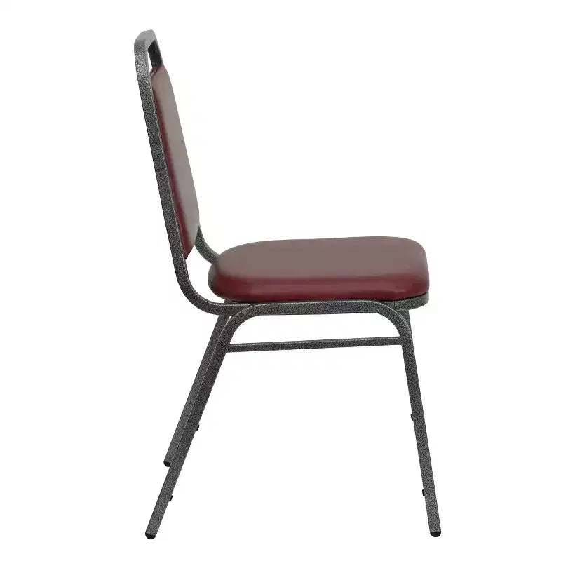 Silla de comedor apilable trasera trapezoidal Emma and Oliver - Asiento de 1.5" de grosor