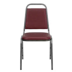Silla de comedor apilable trasera trapezoidal Emma and Oliver - Asiento de 1.5" de grosor
