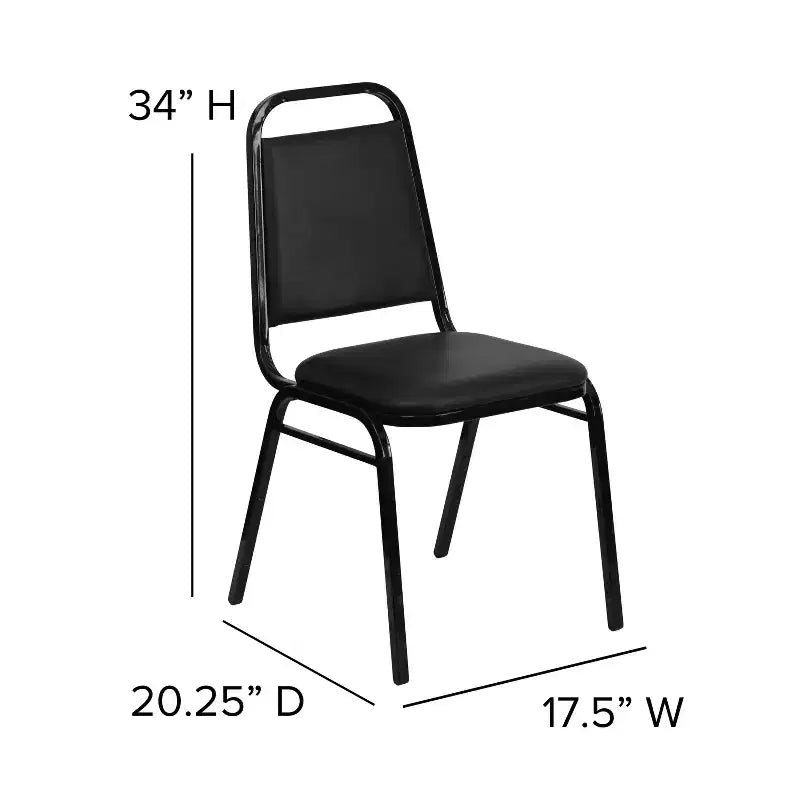 Silla de comedor apilable trasera trapezoidal Emma and Oliver - Asiento de 1.5" de grosor