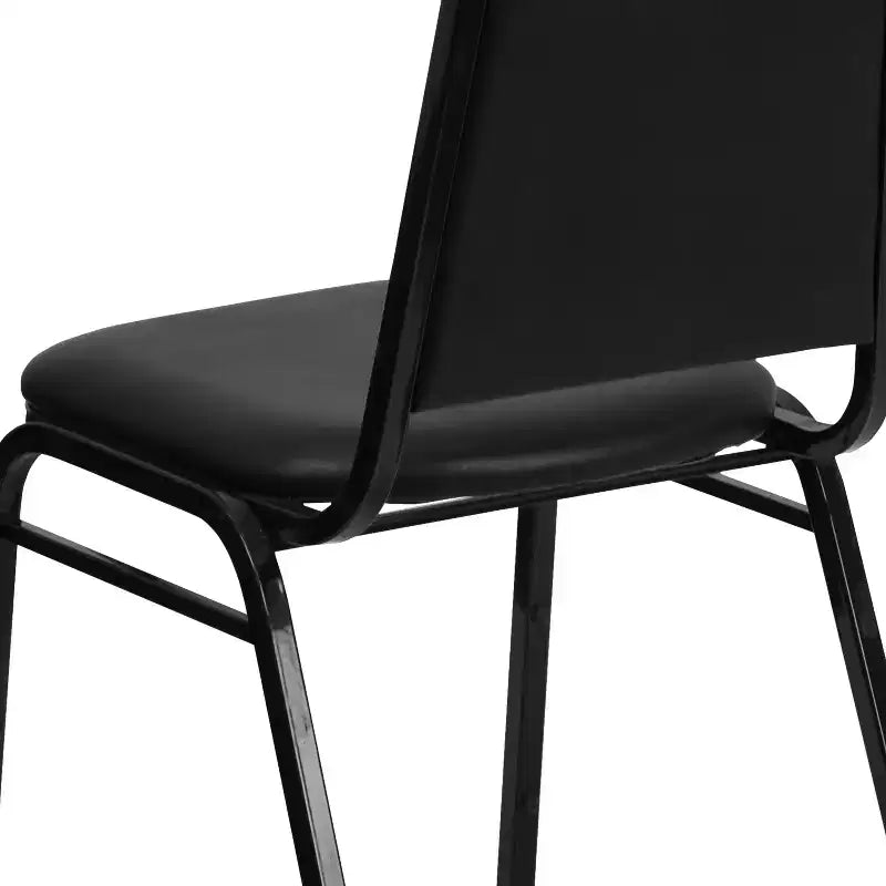 Silla de comedor apilable trasera trapezoidal Emma and Oliver - Asiento de 1.5" de grosor