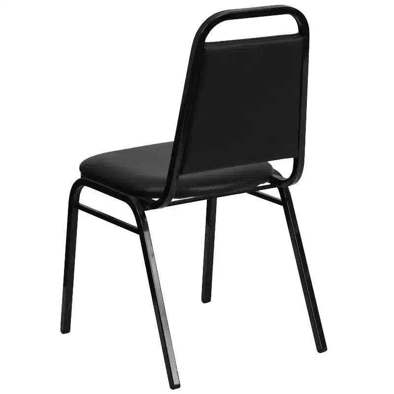 Silla de comedor apilable trasera trapezoidal Emma and Oliver - Asiento de 1.5" de grosor