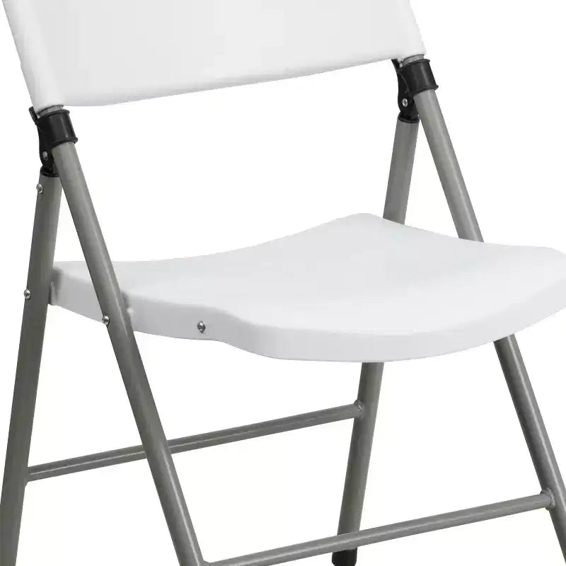Emma y Oliver Paquete de 2 Sillas Plegables Comerciales de Plástico Blanco para Eventos y Fiestas