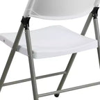 Emma y Oliver Paquete de 2 Sillas Plegables Comerciales de Plástico Blanco para Eventos y Fiestas