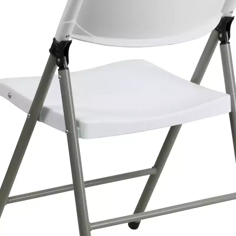 Emma y Oliver Paquete de 2 Sillas Plegables Comerciales de Plástico Blanco para Eventos y Fiestas