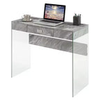 Escritorio de cristal Uptown de Breighton Home con cajón, 36