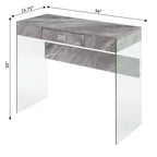 Escritorio de cristal Uptown de Breighton Home con cajón, 36