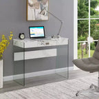 Escritorio de cristal Uptown de Breighton Home con cajón, 36