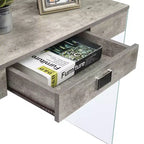 Escritorio de cristal Uptown de Breighton Home con cajón, 36