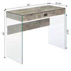 Escritorio de cristal Uptown de Breighton Home con cajón, 36