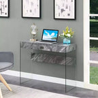 Escritorio de cristal Uptown de Breighton Home con cajón, 36