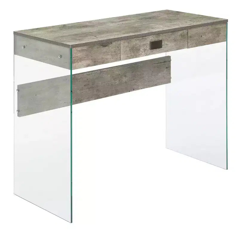 Escritorio de cristal Uptown de Breighton Home con cajón, 36