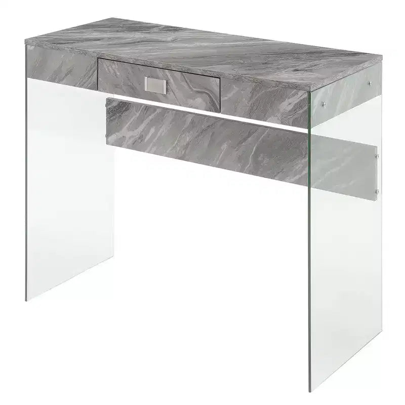 Escritorio de cristal Uptown de Breighton Home con cajón, 36