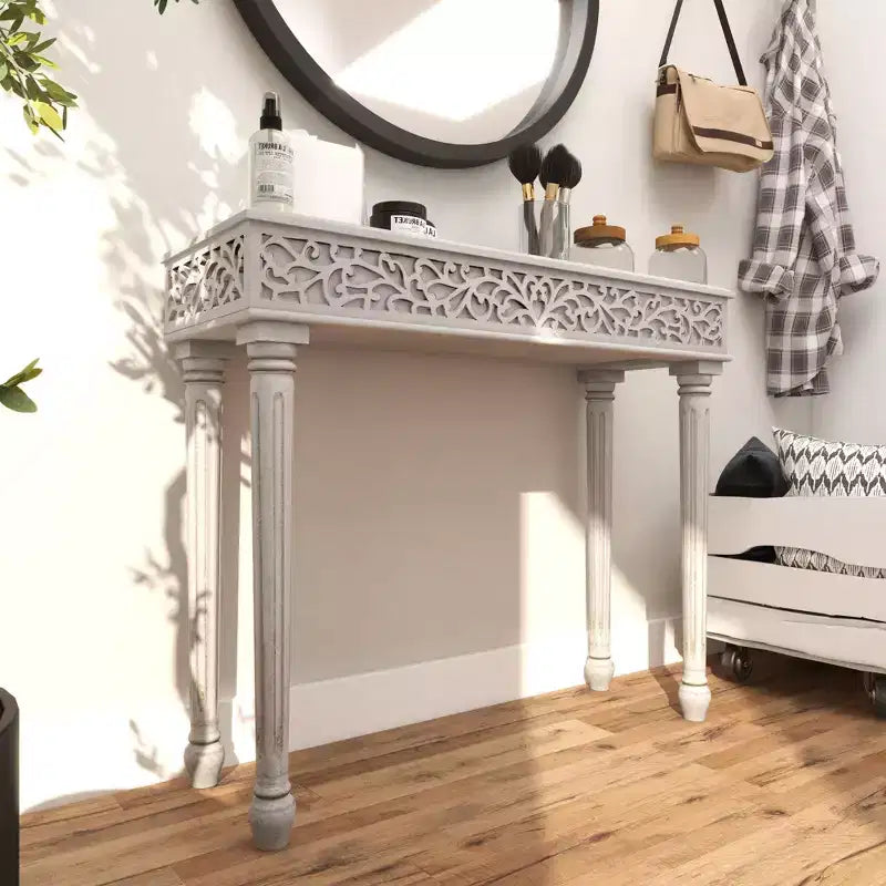 Mesa Consola Olivia & May de Madera de Mango Estilo Rústico