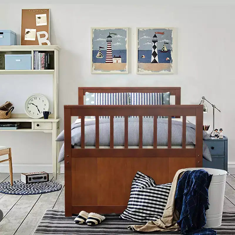 Cama Capitán Doble de Costway, Alternativa a Litera con Nido y Cajones para Niños NuezExpresoBlanco