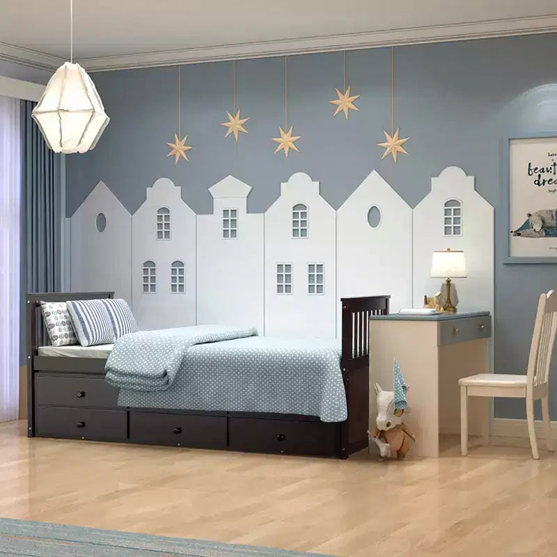 Cama Capitán Doble de Costway, Alternativa a Litera con Nido y Cajones para Niños NuezExpresoBlanco