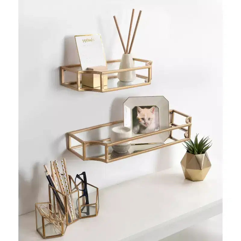Juego de 2 estantes de pared de metal Ciel - Kate & Laurel All Things Decor