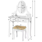 Costway Tocador Mesa de Maquillaje 5 con Taburete