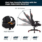 Silla de oficina para juegos reclinable Costway con masaje, giratoria, estilo carreras, con soporte lumbar