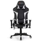 Silla de oficina para juegos reclinable Costway con masaje, giratoria, estilo carreras, con soporte lumbar