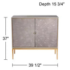 55 Downing Street Tate 39 1/2" ancho 2 puertas, madera gris, cajonera auxiliar moderna