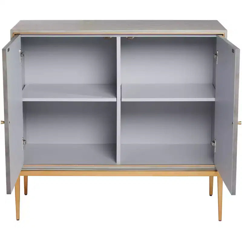 55 Downing Street Tate 39 1/2" ancho 2 puertas, madera gris, cajonera auxiliar moderna