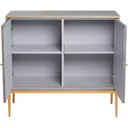 55 Downing Street Tate 39 1/2" ancho 2 puertas, madera gris, cajonera auxiliar moderna