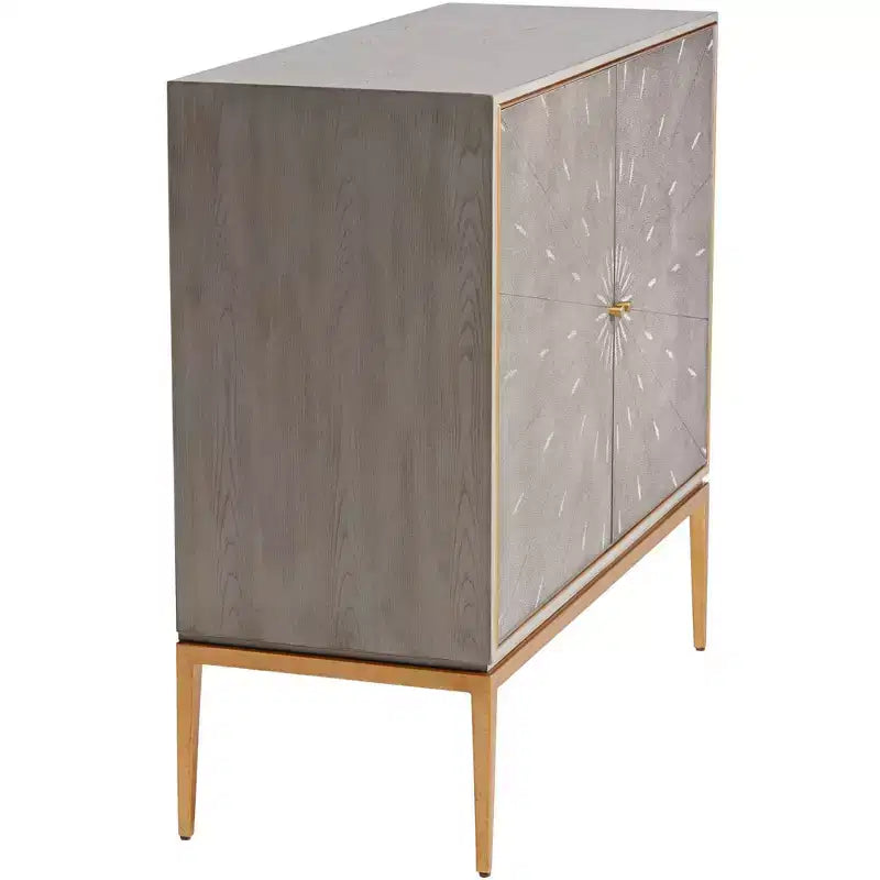 55 Downing Street Tate 39 1/2" ancho 2 puertas, madera gris, cajonera auxiliar moderna