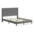 Glenwillow Home Pax - Estructura de cama tapizada tipo plataforma, elegante cabecera tipo ala, base para colchón, no necesita somier, fácil montaje