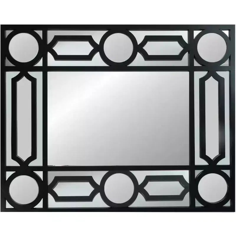 Northlight 29.5 Black Framed Geometric Style Rectangular Wall Mirror