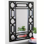 Espejo de pared rectangular con marco negro y estilo geométrico Northlight de 29,5 pulgadas