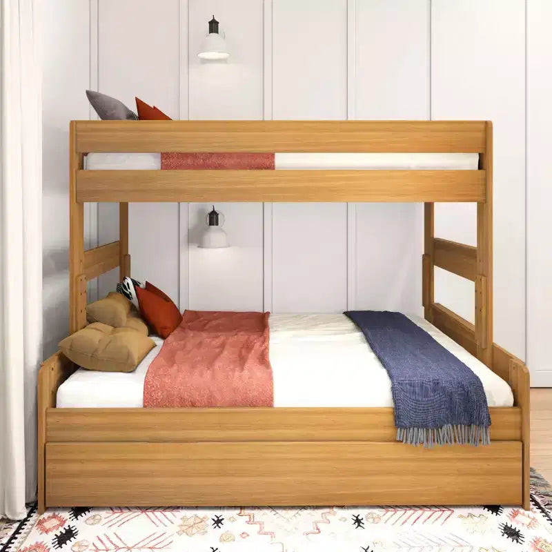 Cama litera doble sobre matrimonial estilo casa de campo Max & Lily con nido