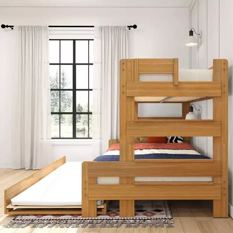 Cama litera doble sobre matrimonial estilo casa de campo Max & Lily con nido