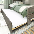 Cama litera doble sobre matrimonial estilo casa de campo Max & Lily con nido