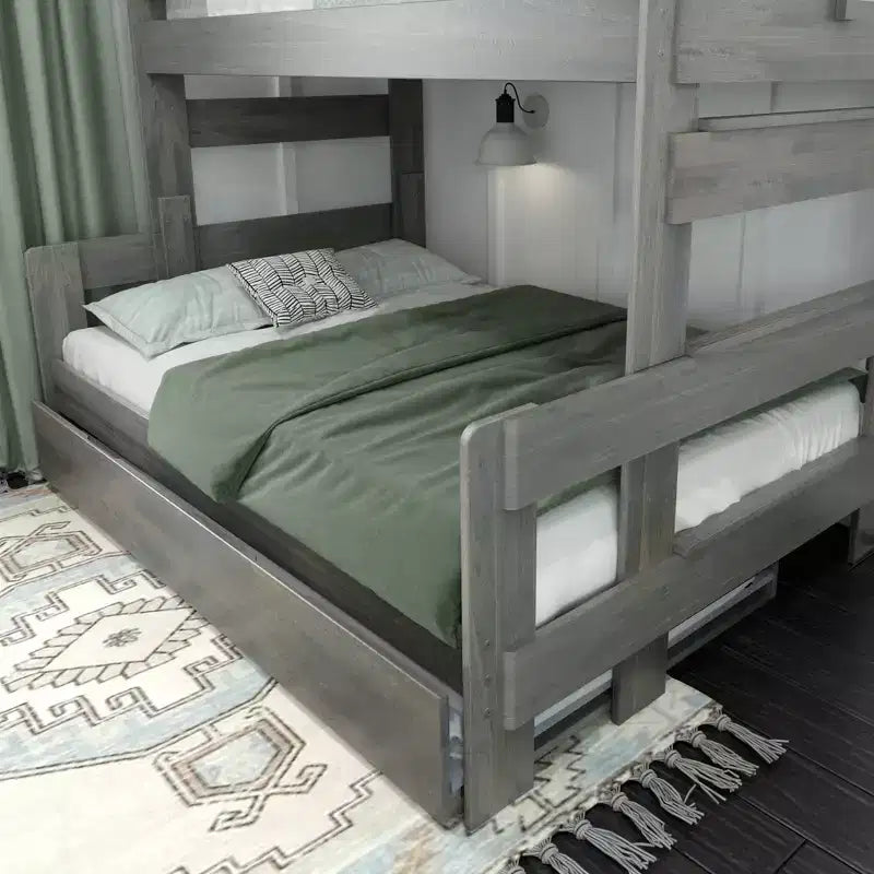 Cama litera doble sobre matrimonial estilo casa de campo Max & Lily con nido