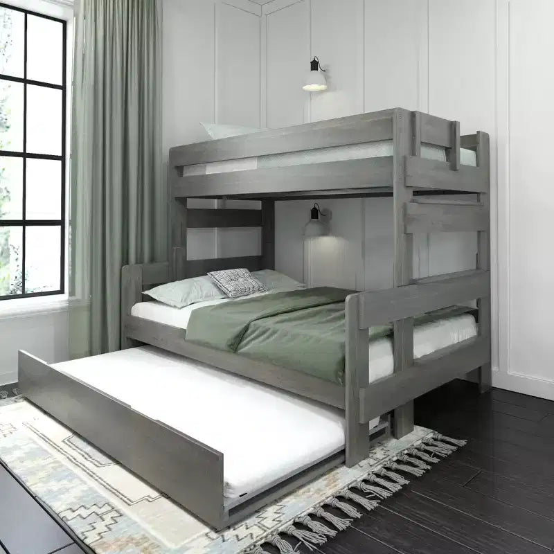 Cama litera doble sobre matrimonial estilo casa de campo Max & Lily con nido
