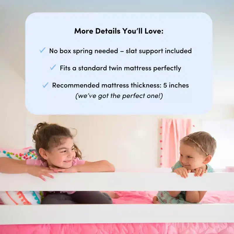 Cama alta doble Max & Lily, cama alta de madera maciza con escritorio y estantes de almacenamiento para niños