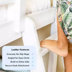 Cama alta doble Max & Lily, cama alta de madera maciza con escritorio y estantes de almacenamiento para niños