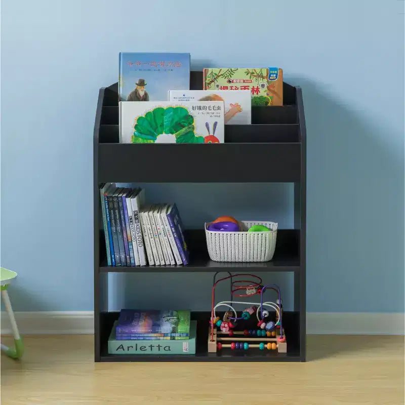 Estantería moderna de madera Basicwise con estante, para sala de juegos, dormitorio, sala de estar y oficina