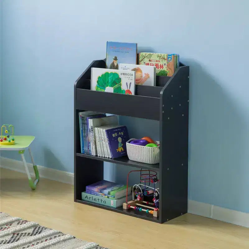 Estantería moderna de madera Basicwise con estante, para sala de juegos, dormitorio, sala de estar y oficina