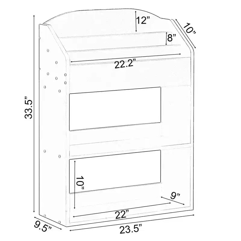 Estantería moderna de madera Basicwise con estante, para sala de juegos, dormitorio, sala de estar y oficina