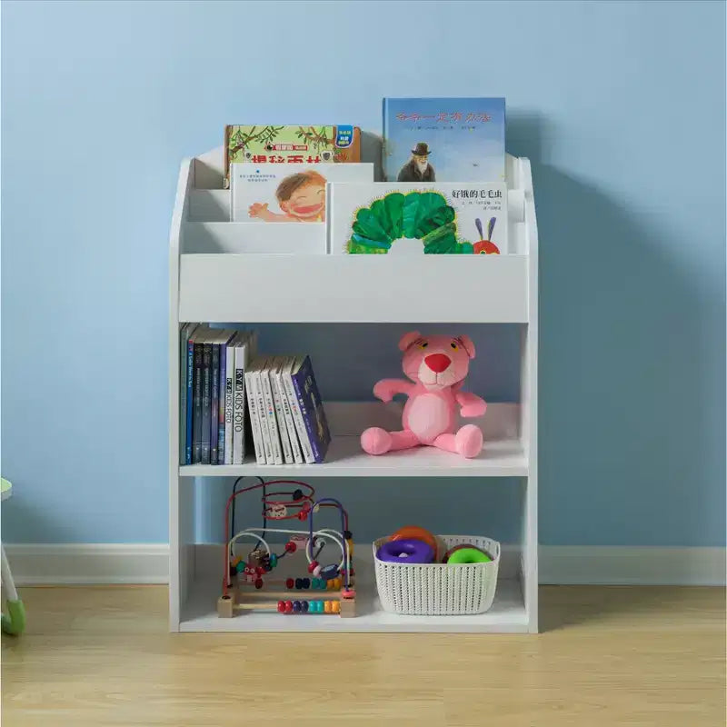 Estantería moderna de madera Basicwise con estante, para sala de juegos, dormitorio, sala de estar y oficina