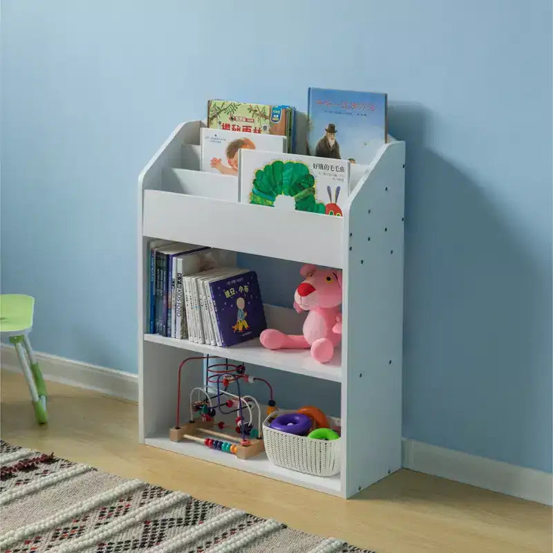 Estantería moderna de madera Basicwise con estante, para sala de juegos, dormitorio, sala de estar y oficina