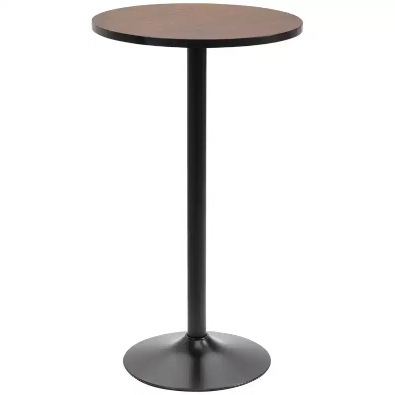 HOMCOM Mesa de bar rústica industrial de 41H, mesa de pub con tapa de madera de olmo y base de metal
